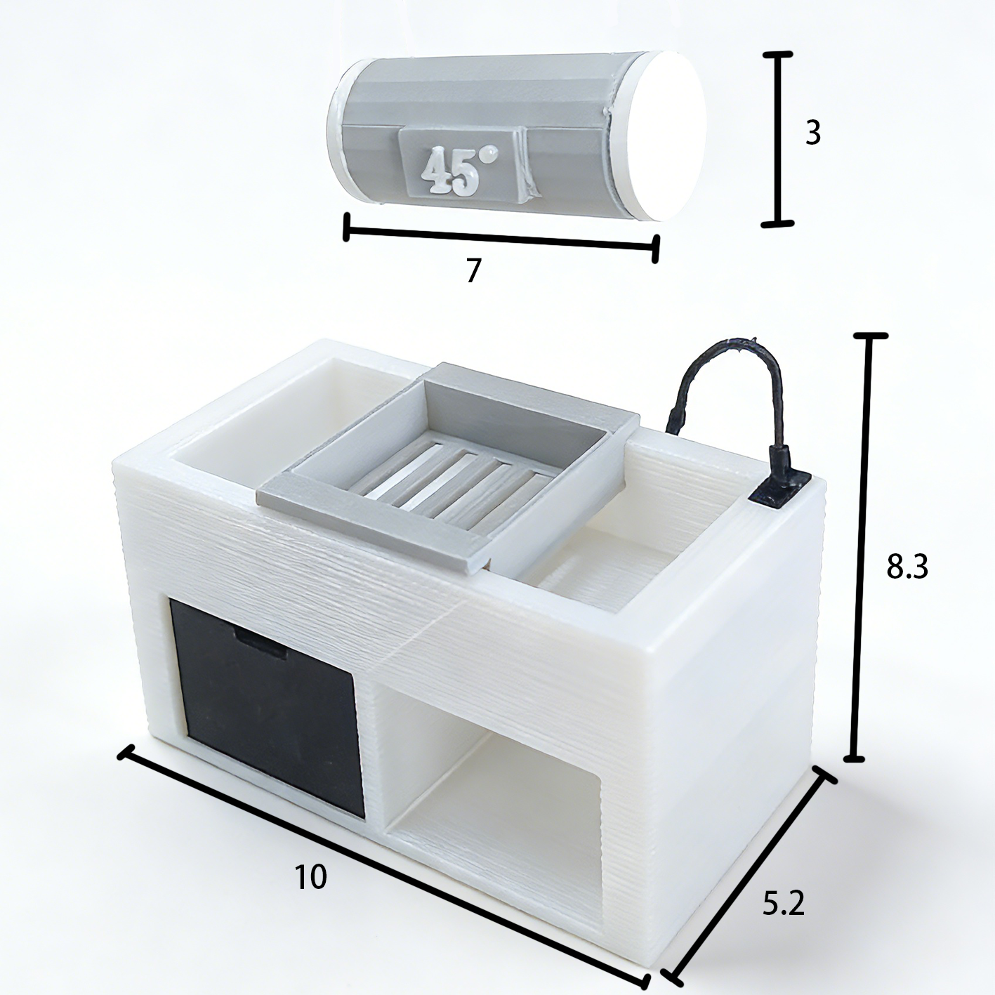 RHF261 Sink Water Heater Miniature Scene Model Ornament Original Modern Minimalist Sink with Water Heater Dollhouse Furniture Accessory
