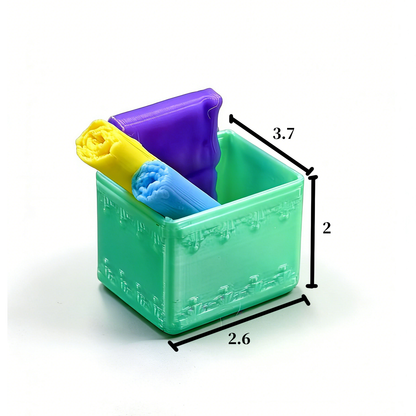 RHF304 Vintage Sewing Storage Box Mint Green Retro Sewing Thread Storage Box (with Fabric Rolls) Miniature Scene Model