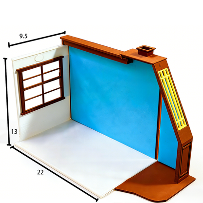RHF280 Slanted-Roof Shop Base Slanted Roof Shop Scene BaseFood Toy Accessories Dollhouse AccessoriesShop Scene Props, Miniature Scene Model