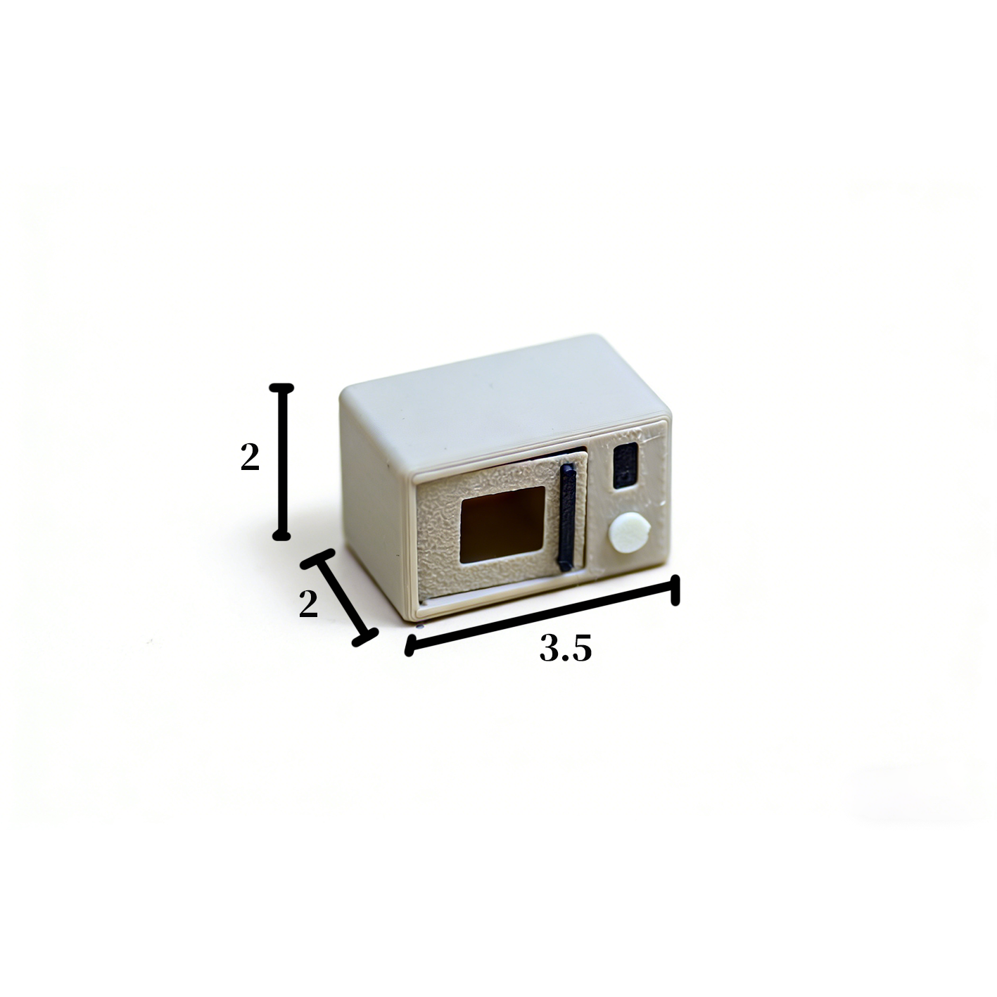 RHF309 Mini Microwave Minimalist Solid Color Mini Microwave, Miniature Scene Model Ornament, Dollhouse Accessory, Kitchen Scene Prop