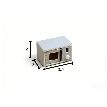 RHF309 Mini Microwave Minimalist Solid Color Mini Microwave, Miniature Scene Model Ornament, Dollhouse Accessory, Kitchen Scene Prop