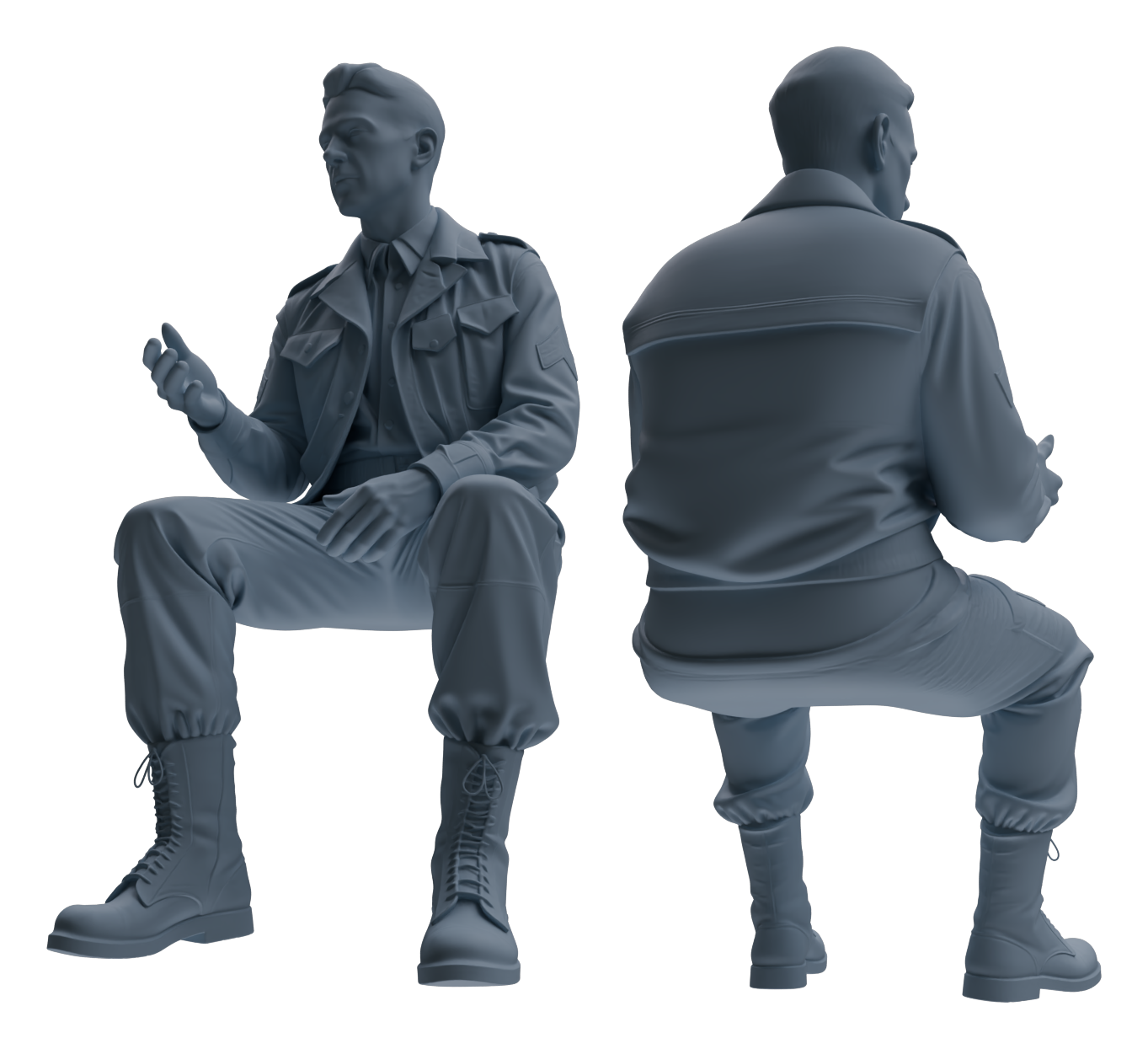 MRY-SFW LYGR615 WWII U.S. Army Six-Person Construction Site Negotiation