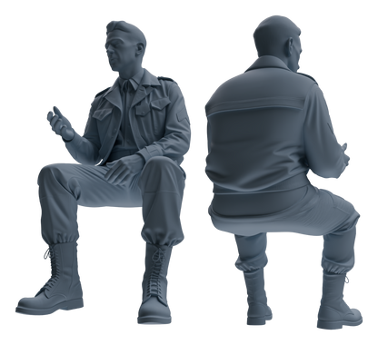 MRY-SFW LYGR615 WWII U.S. Army Six-Person Construction Site Negotiation