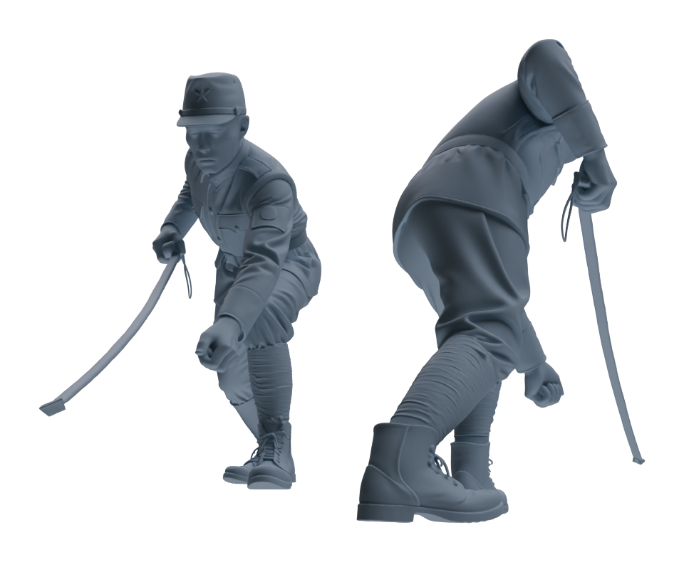 MRY-SFW LYGR611 Historical WWII Japanese Army Six-Person Construction Site Work Group