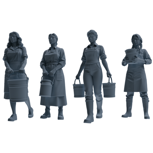 MRY-SFW LYTR901 Farm Woman with Bucket Modern Model 4 pcs