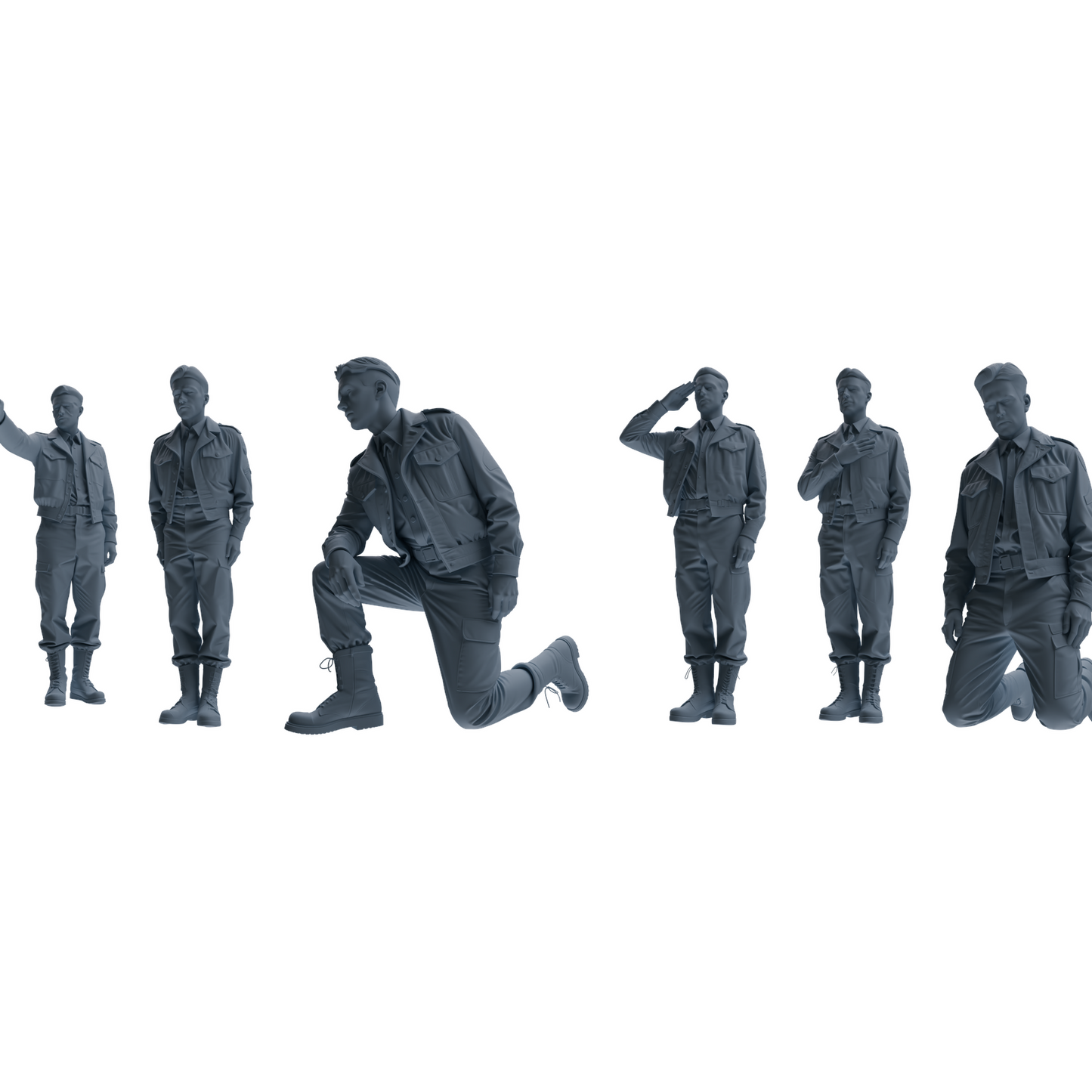 MRY-SFW LYGR596 Historical WWII U.S. Army Six-Person Command Group