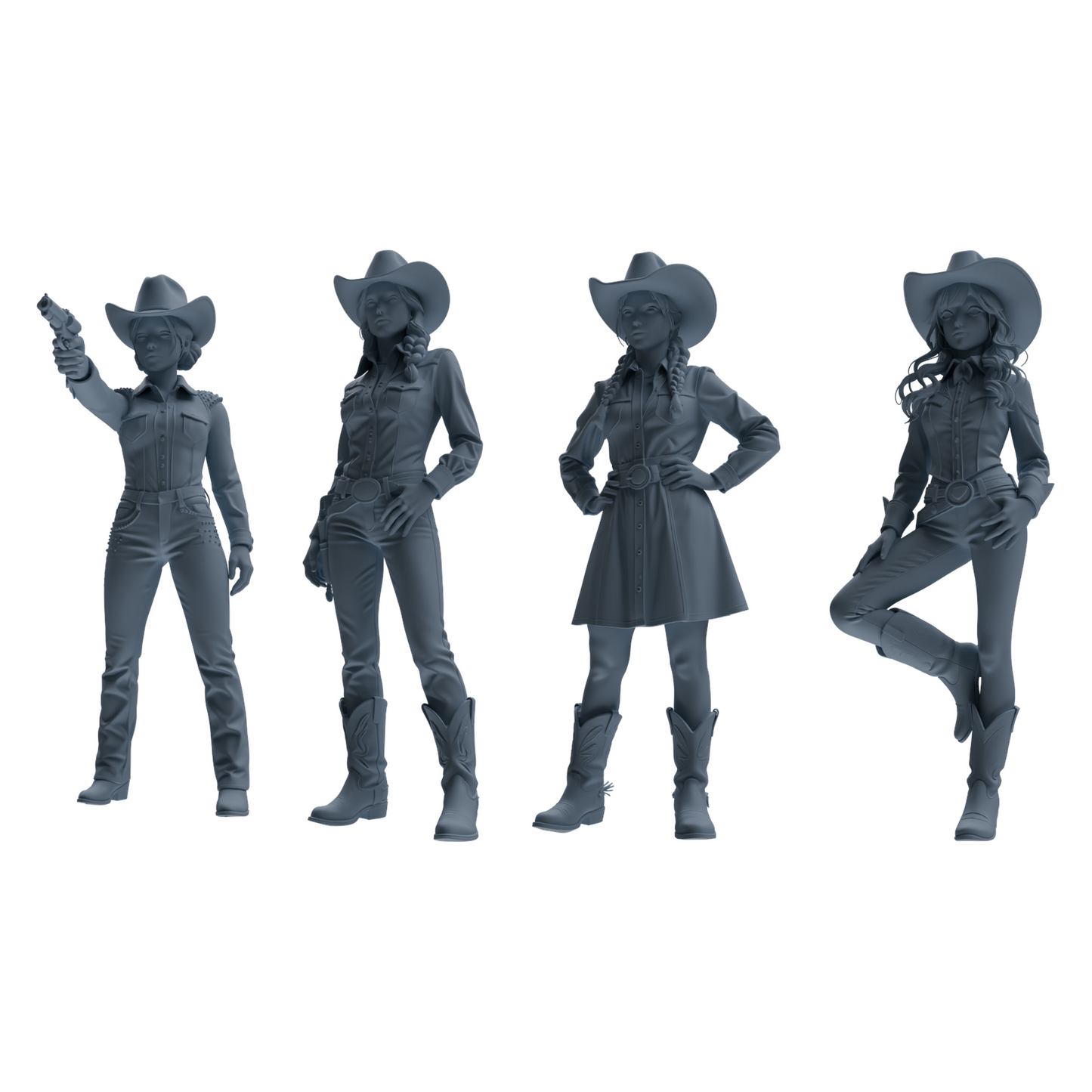 MRY-SFW LYTR892 Multi-style Cowgirl Modern Model 4 pcs