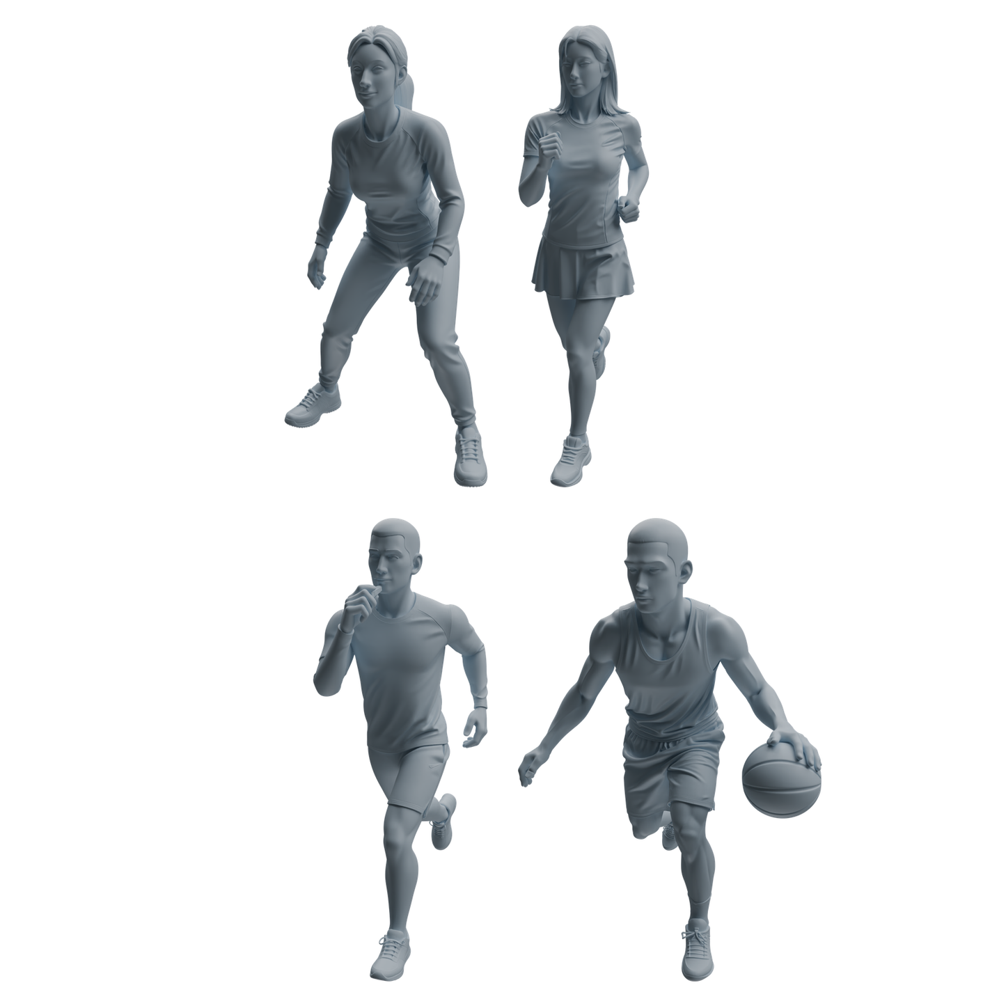 MRY-SFW LYTR969 Ball-Sports PE Teacher Character Modern Model 4 pcs