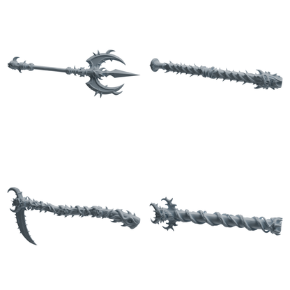 MRY-SFW LYGS420 Spiked Decorative Long Handle Weapon Modern Model 4 pcs