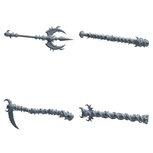 MRY-SFW LYGS420 Spiked Decorative Long Handle Weapon Modern Model 4 pcs