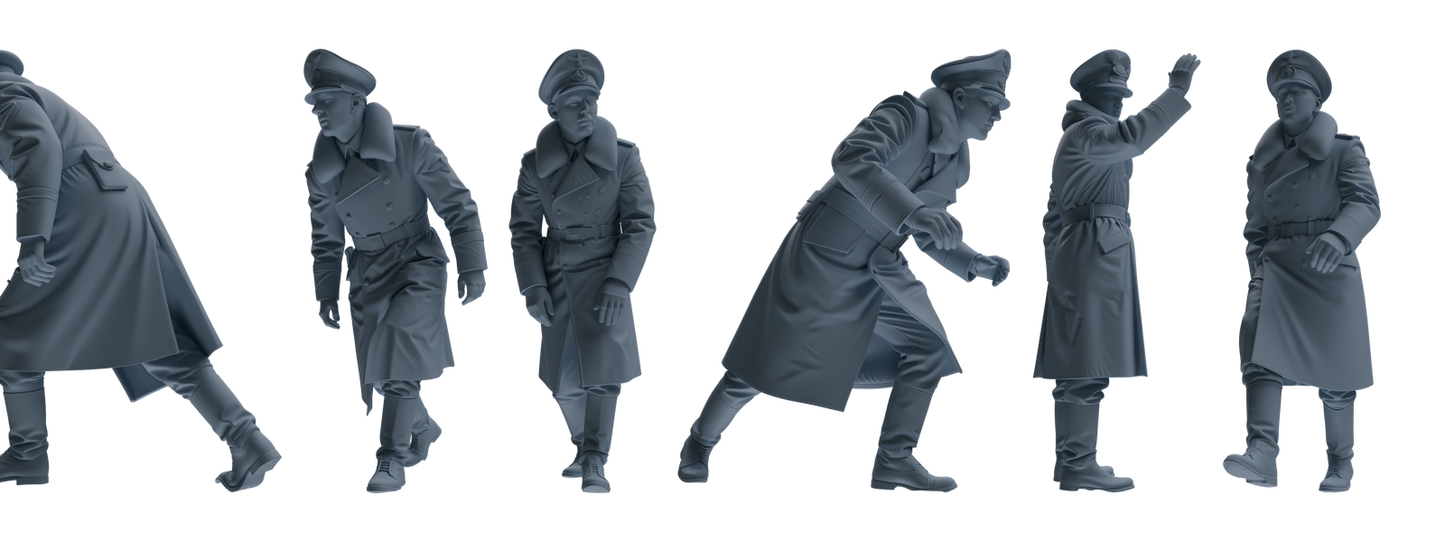 MRY-SFW LYGR713 WWII German Army Officer War Scene Six-Person Advancing Group