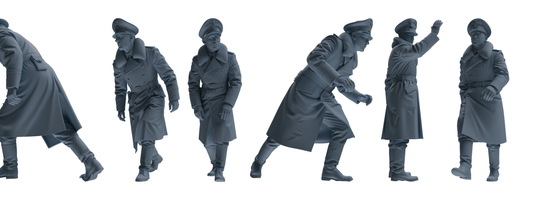 MRY-SFW LYGR713 WWII German Army Officer War Scene Six-Person Advancing Group