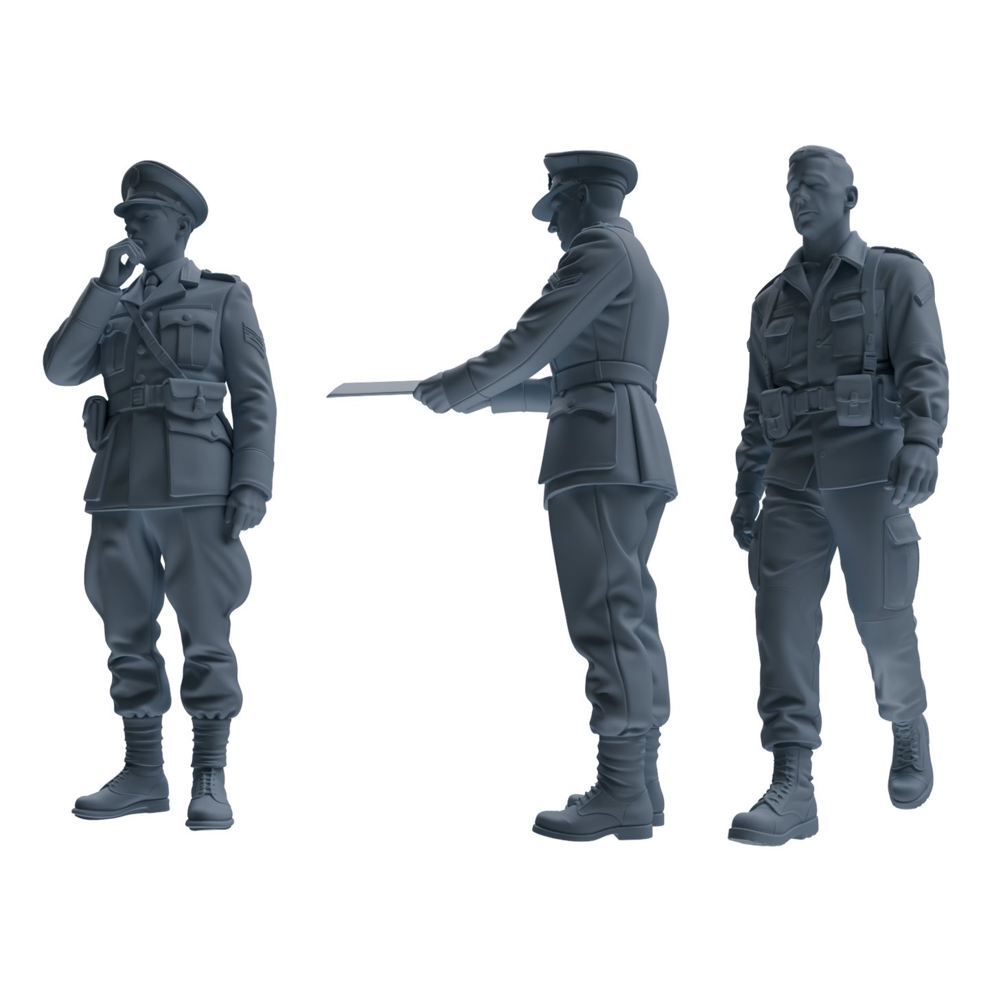 MRY-SFW SSTR180 Miniatures Soldier Model Kit Officer Pose Modern Model 3 pcs