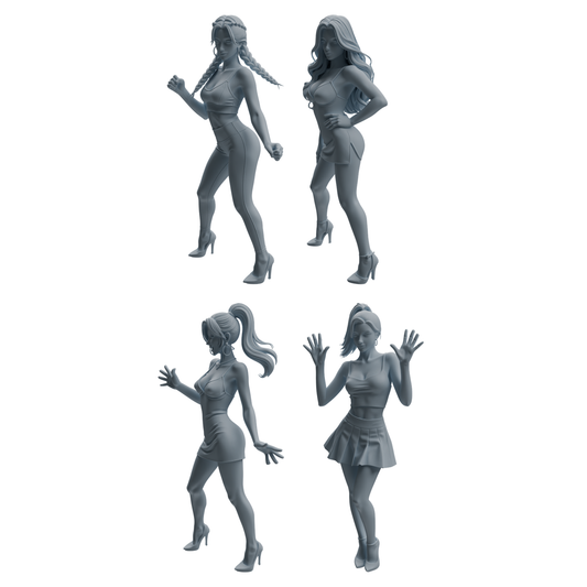 MRY-SFW LYTR929 Nightclub Dancer Woman Character Modern Model 4 pcs