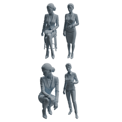 MRY-SFW LYTR973 Business Workplace Woman Character Modern Model 4 pcs