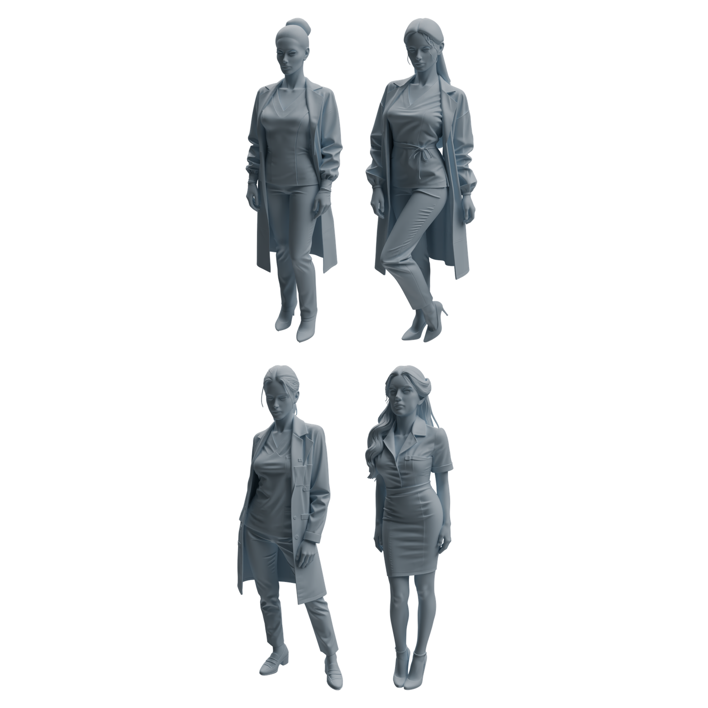 MRY-SFW LYTR999 Professional Female Doctor Character Modern Model 4 pcs
