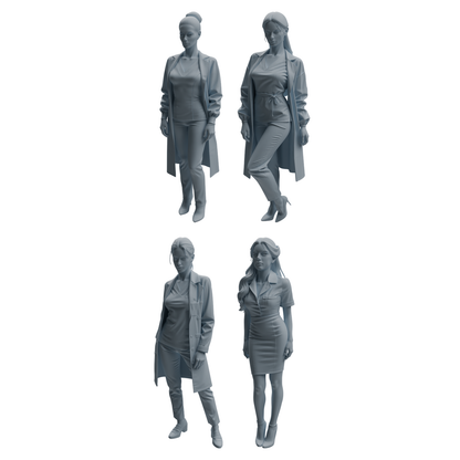 MRY-SFW LYTR999 Professional Female Doctor Character Modern Model 4 pcs