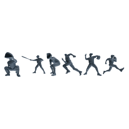 MRY-SFW LYTR808 Baseball Player Figure Modern Model 6 pcs Miniature Car Diorama Figures Scene Props Accessories Resin