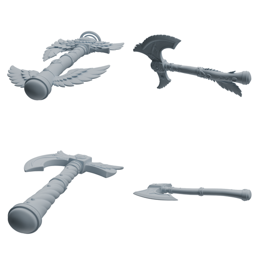 MRY-SFW LYGS412 Winged Decorative Axe Weapon Modern Model 4 pcs
