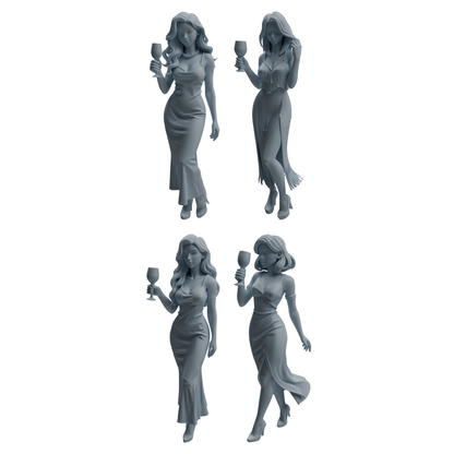 MRY-SFW LYTR935 Banquet Female Guest Character Modern Model 4 pcs