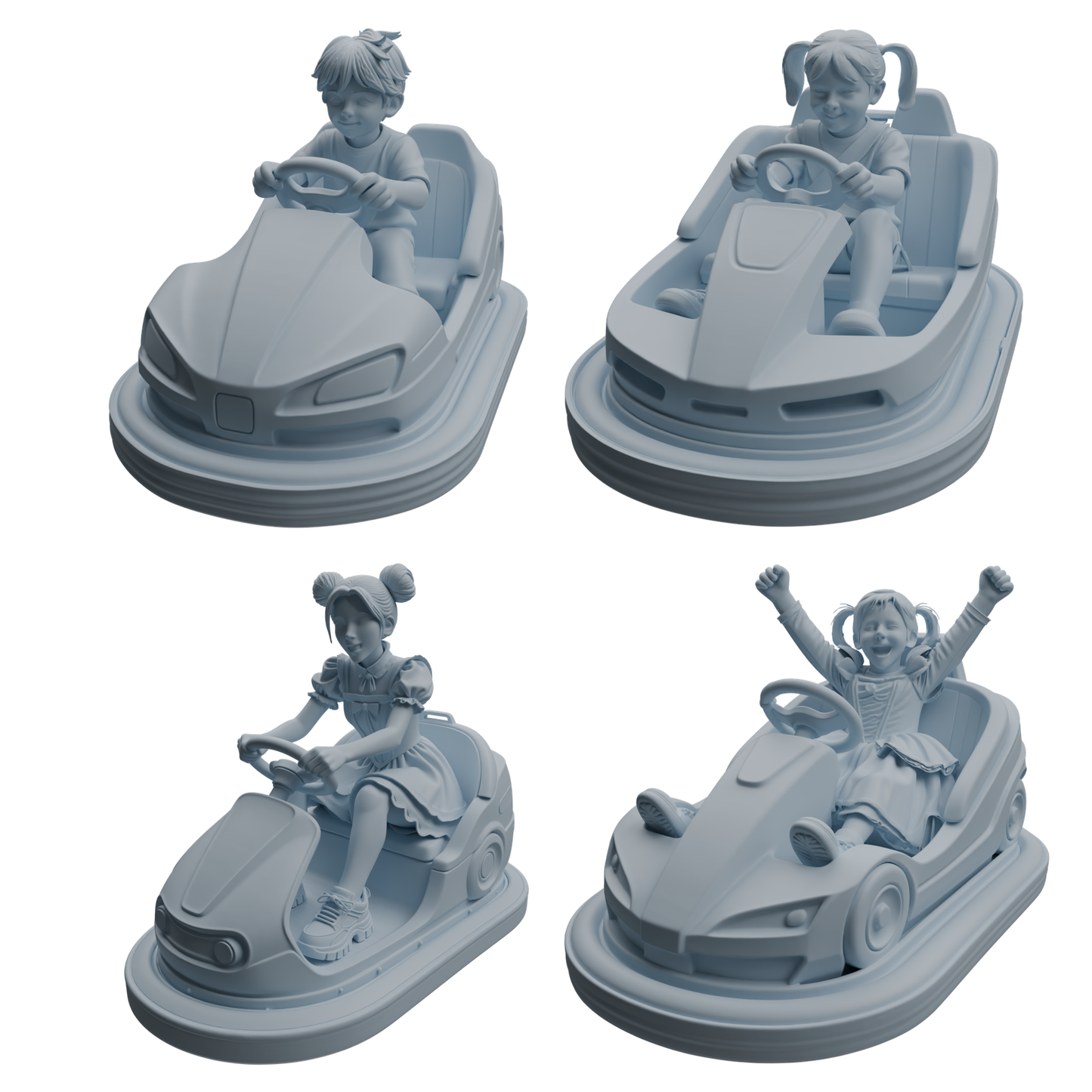 MRY-SFW LYTR1044 Amusement Park Bumper Car Kids Character Modern Model 4 pcs