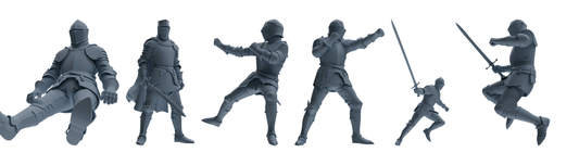 MRY-SFW SSTR098 Miniatures Soldier Model Kit Medieval Knight – LCD 3D printed resin model kit, image 1