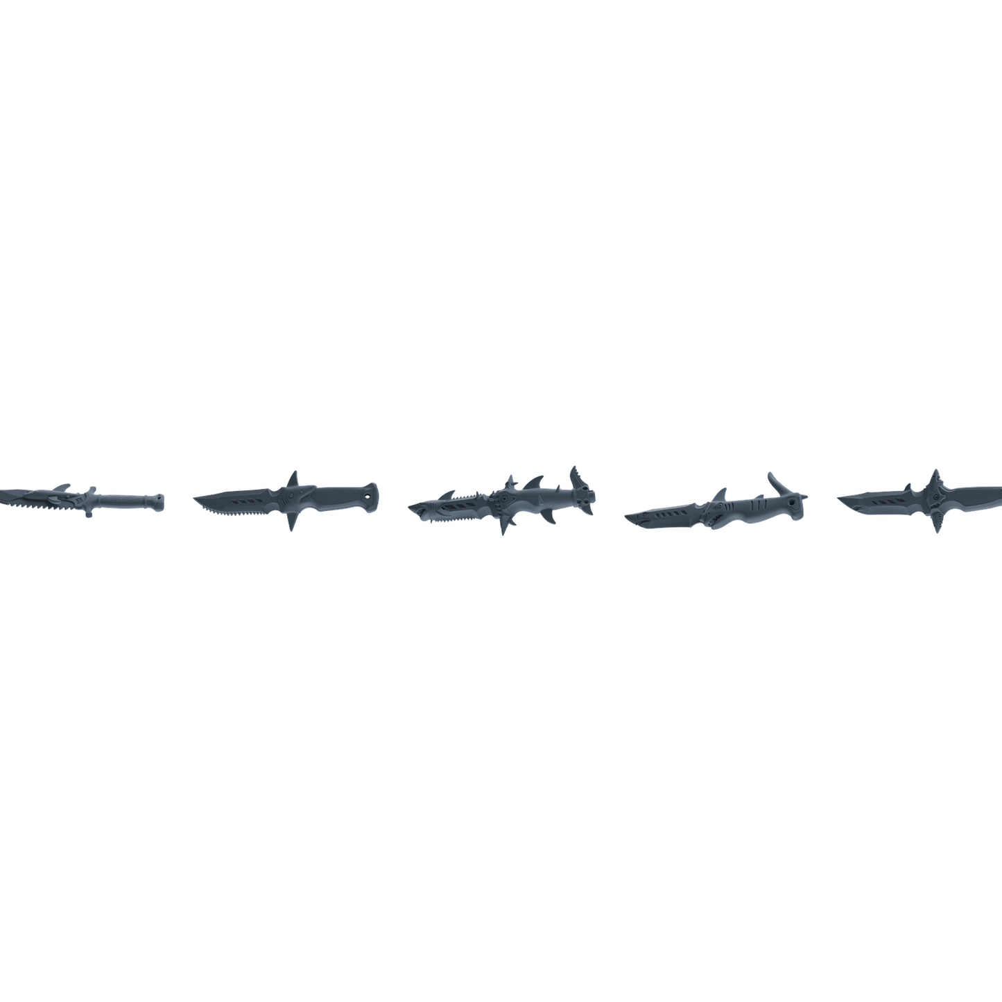 MRY-SFW LYGS394 Shark Shaped Knife Weapon Modern Model 5 pcs