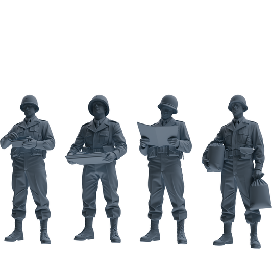 MRY-SFW SSTR227 WWII U.S. Army Logistics Soldier Picnic Four – LCD 3D printed resin model kit, image 1