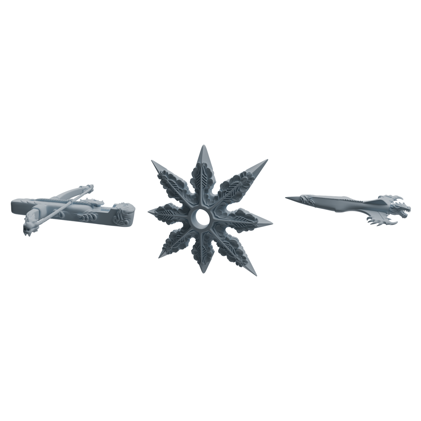 MRY-SFW LYGS454 Dragon Crossbow, Floral Shuriken & Dragon Arrow Modern Model 3 pcs