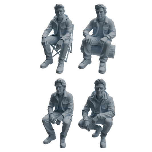 MRY-SFW LYTR1012 Outdoor Casual Sitting Male Character Modern Model 4 pcs