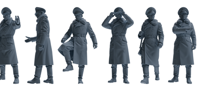 MRY-SFW LYGR707 WWII German Army War Scene Six-Person Daily Routine Group 3