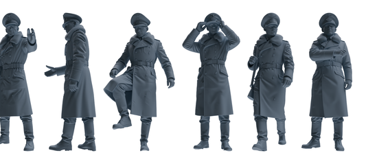 MRY-SFW LYGR707 WWII German Army War Scene Six-Person Daily Routine Group 3
