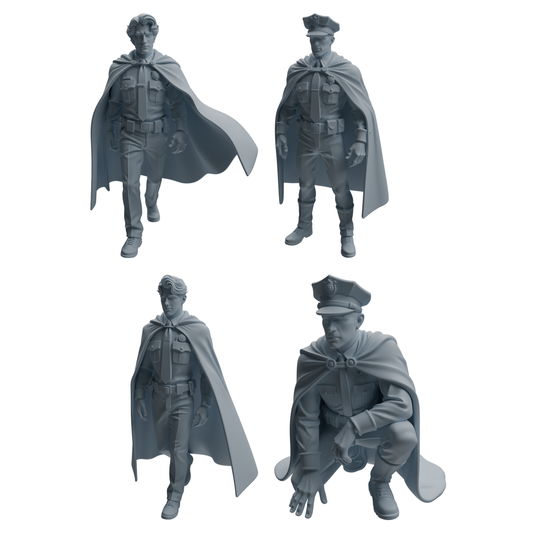 MRY-SFW LYTR949 Cape Uniform Man Character Modern Model 4 pcs