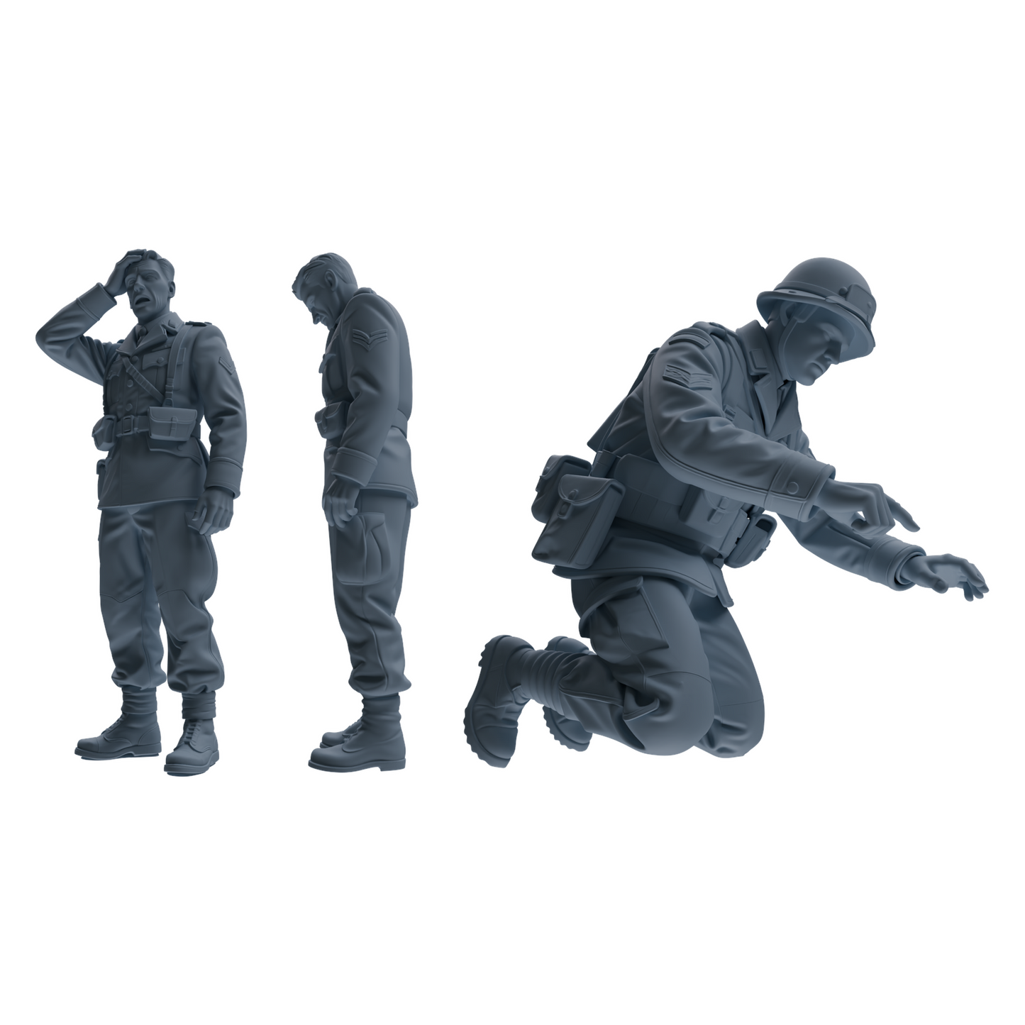 MRY-SFW SSTR194 Miniatures Soldier Model Kit Combat Command Soldier Pose Modern Model 3 pcs