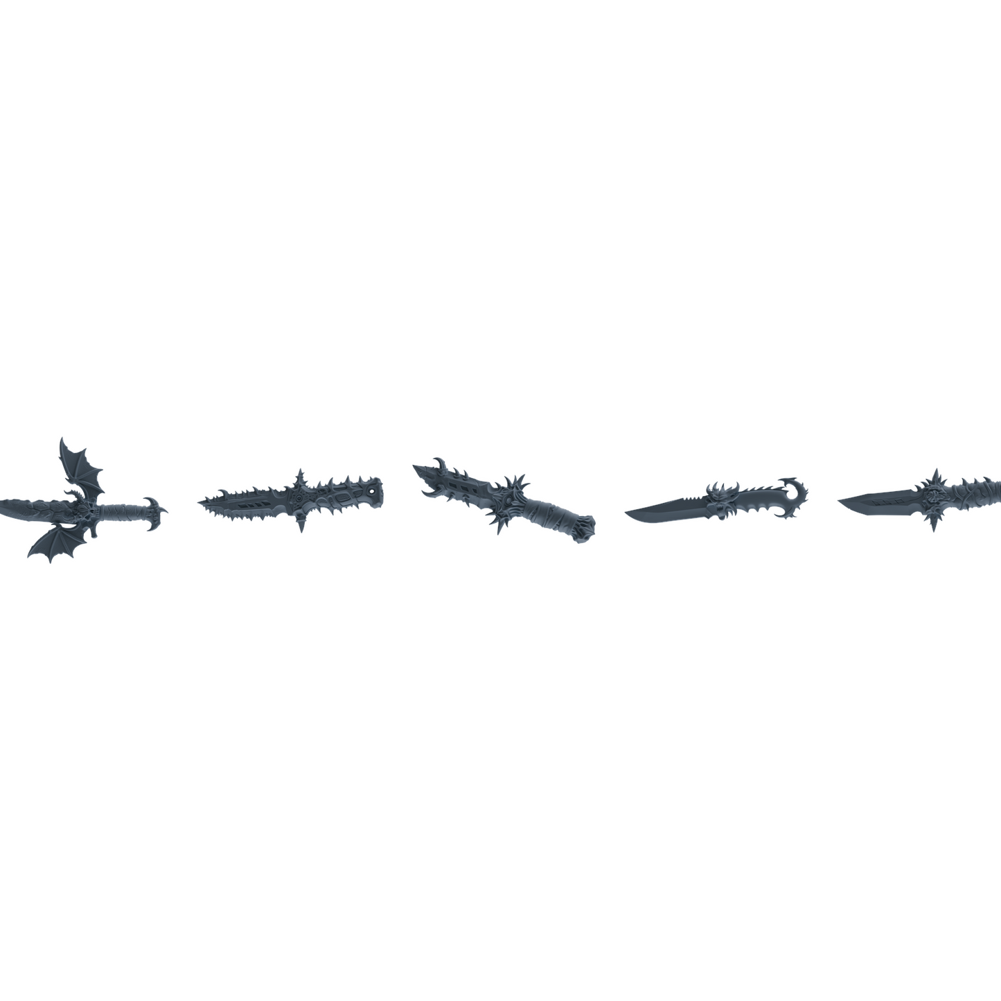 MRY-SFW LYGS404 Dark Style Dagger Weapon Modern Model 5 pcs