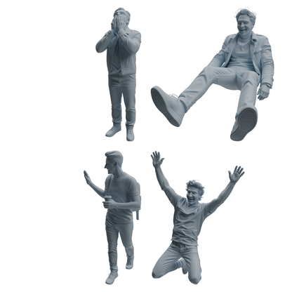 MRY-SFW LYTR1040 Dynamic Interactive Male Character Modern Model 4 pcs