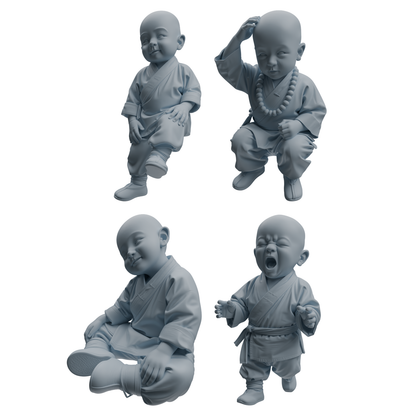MRY-SFW LYTR1069 Kung Fu Little Monk Character Modern Model 4 pcs