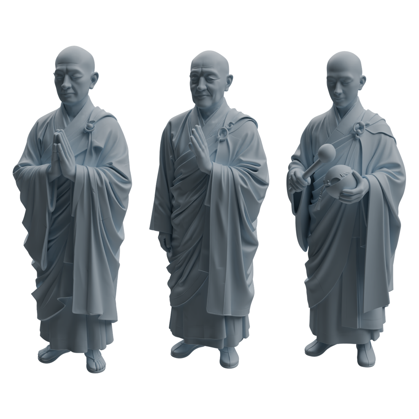 MRY-SFW LYTR1082 Monk with Ritual Tools Character Modern Model 3 pcs
