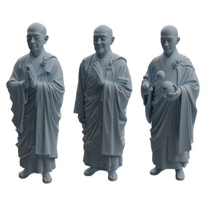 MRY-SFW LYTR1082 Monk with Ritual Tools Character Modern Model 3 pcs