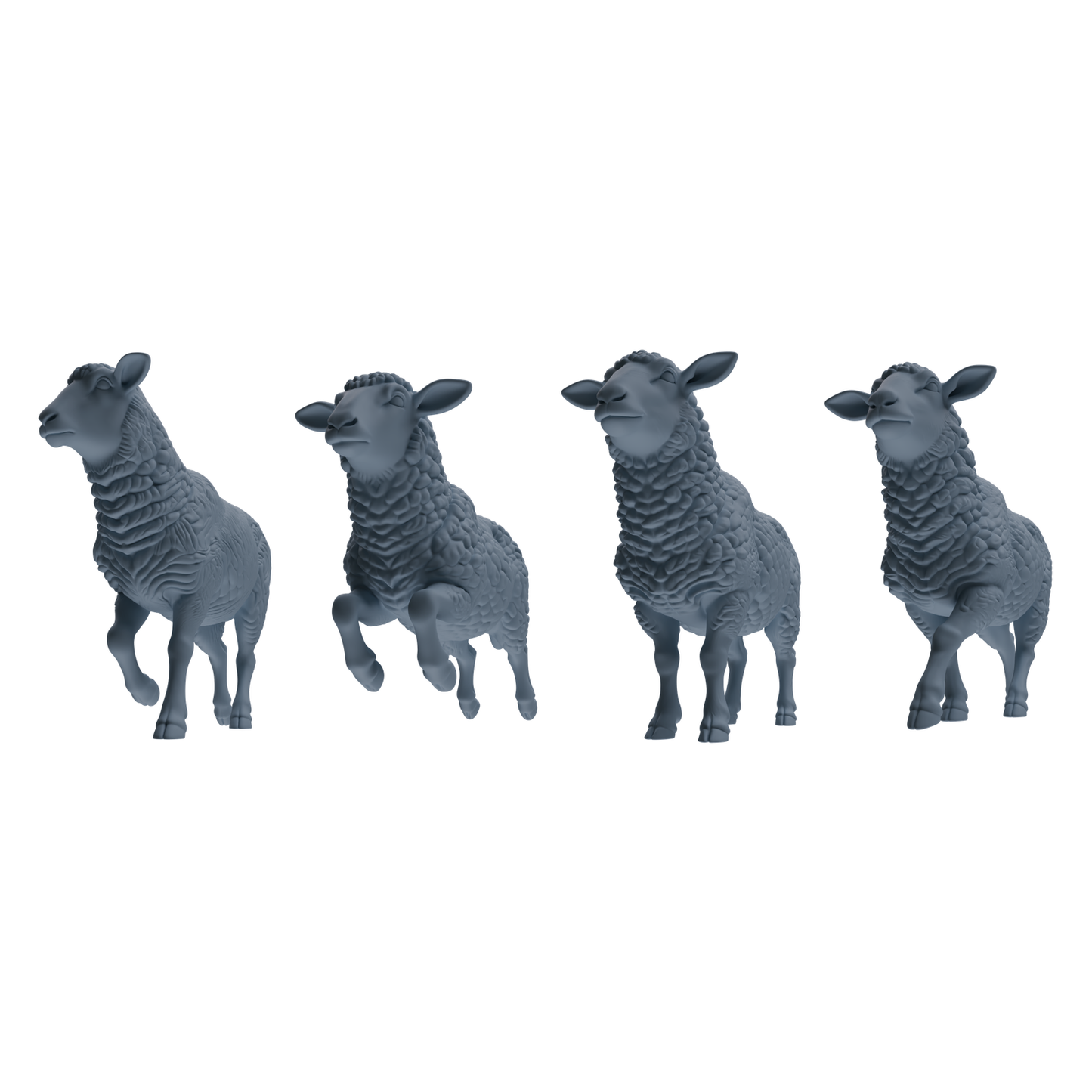 MRY-SFW LYTR845 Farm Sheep Pose Model 4 pcs Miniature Car Diorama Figures Scene Props Accessories Resin