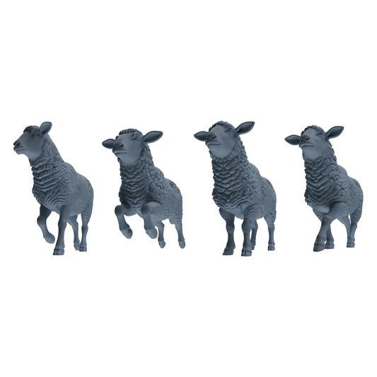 MRY-SFW LYTR845 Farm Sheep Pose Model 4 pcs Miniature Car Diorama Figures Scene Props Accessories Resin