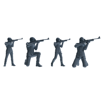 MRY-SFW LYTR795 Shooter Figure Modern Model 4 pcs Miniature Car Diorama Figures Scene Props Accessories Resin