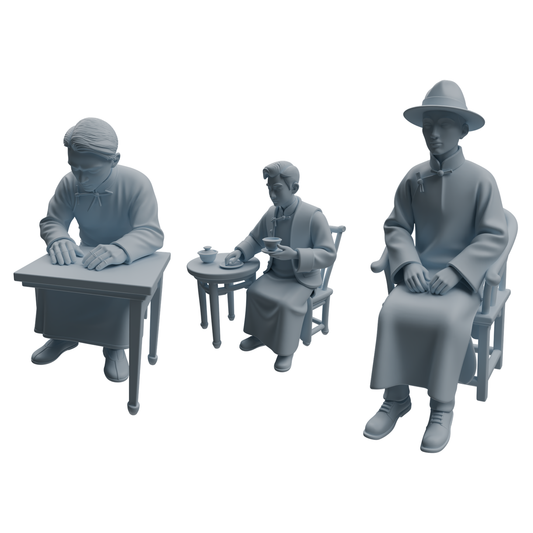 MRY-SFW LYTR980 Republic of China Scholar Tea Character Modern Model 3 pcs