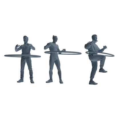MRY-SFW LYTR791 Hula Hoop Figure Modern Model 3 pcsMiniature Car Diorama Figures Scene Props Accessories Resin