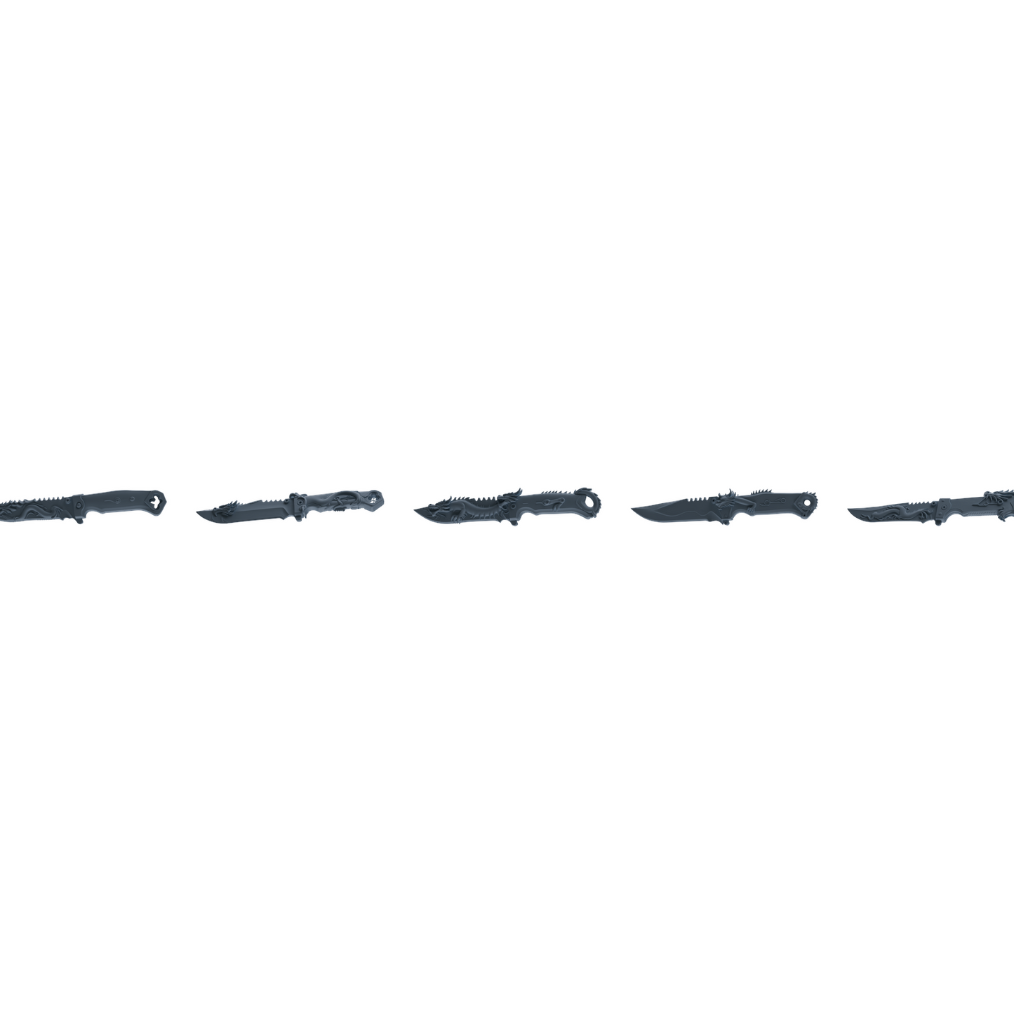 MRY-SFW LYGS401 Dragon Pattern Tactical Knife Weapon Modern Model 5 pcs