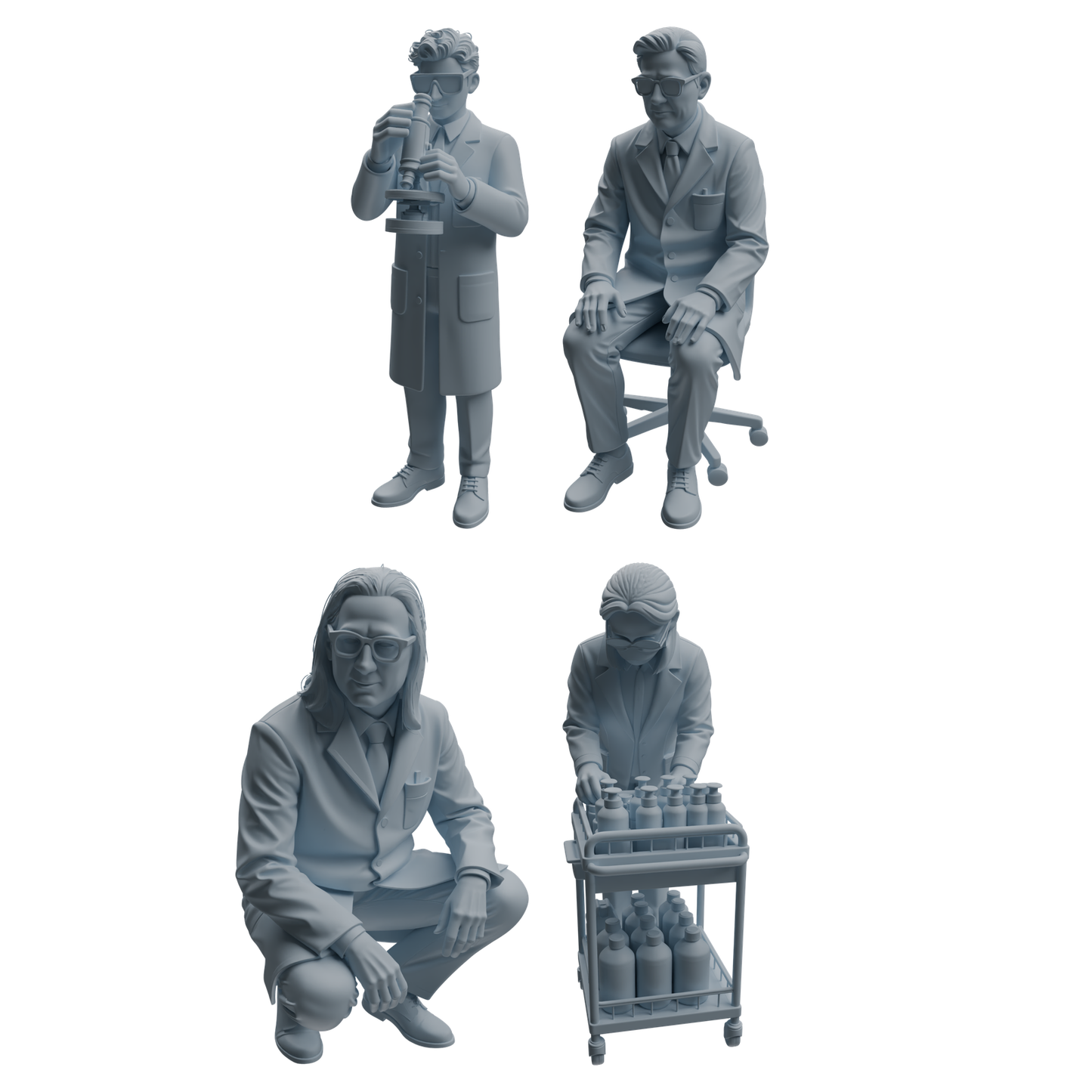 MRY-SFW LYTR966 Lab-Operation Research Teacher Character Modern Model 4 pcs