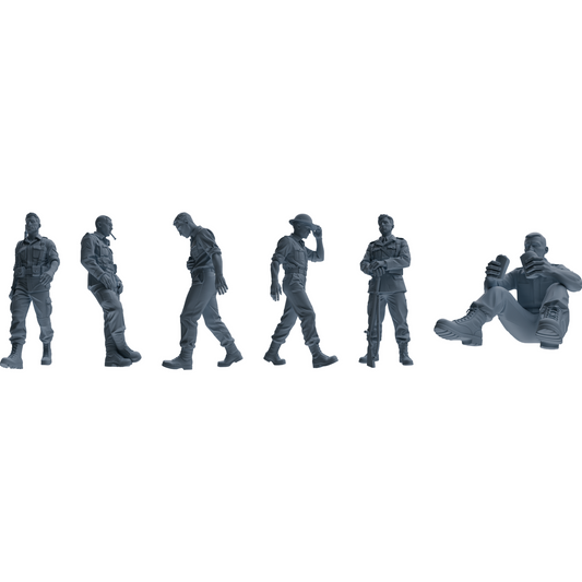 MRY-SFW SSTR178 Miniatures Soldier Model Kit Resting Soldier – LCD 3D printed resin model kit, image 1