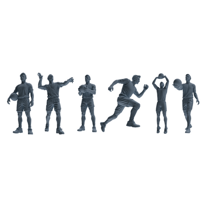 MRY-SFW LYTR824 Male Volleyball Player Figure Modern Model 6 pcs Miniature Car Diorama Figures Scene Props Accessories Resin