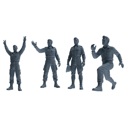 MRY-SFW SSTR187 Miniatures Soldier Model Kit Signal Command Soldier Pose Modern Model 4 pcs