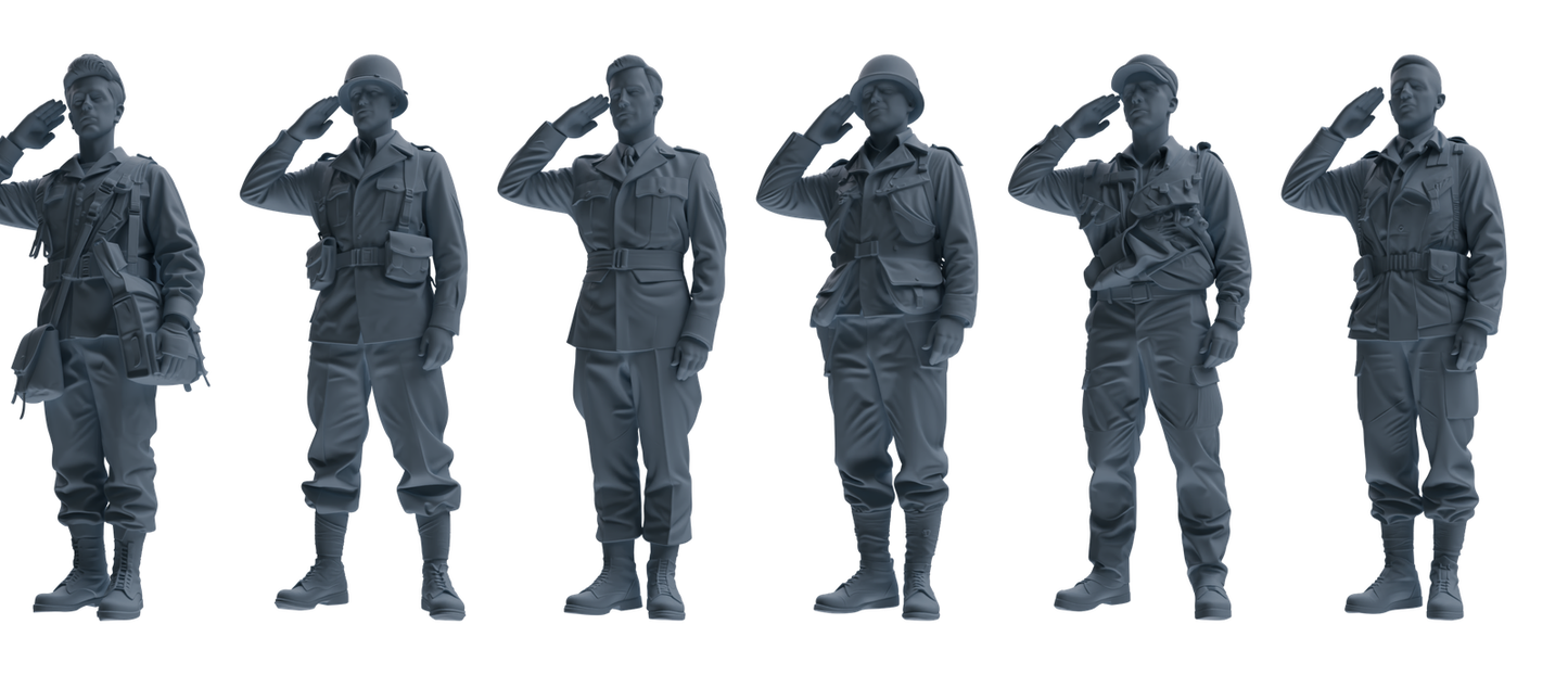 MRY-SFW SSTR054 Miniatures Soldier Model Kit Hacksaw Ridge Rescue Story WWII U.S. Army Six-Person Saluting Group